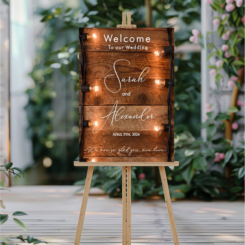 Rustic Wedding Welcome sign made in Ireland